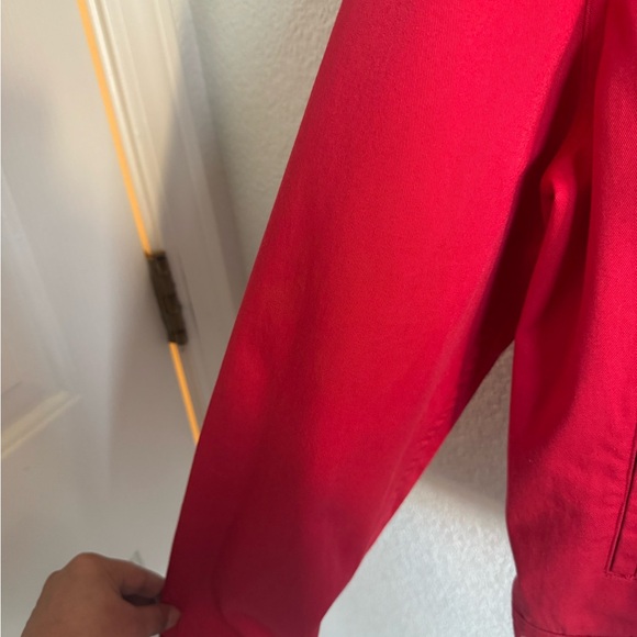 Chaps Red Button-Front Jean Jacket - Picture 5 of 8